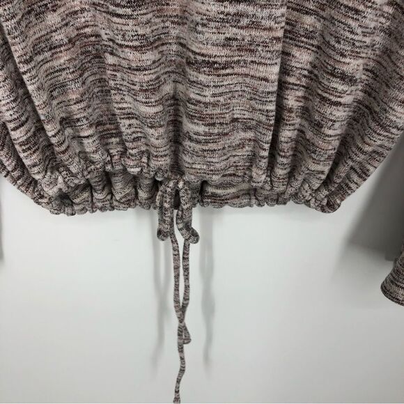 Aerie Sweatshirt Womens‎ Small Marled Knit Brown Purple Tie Cinch Waist - Picture 2 of 6